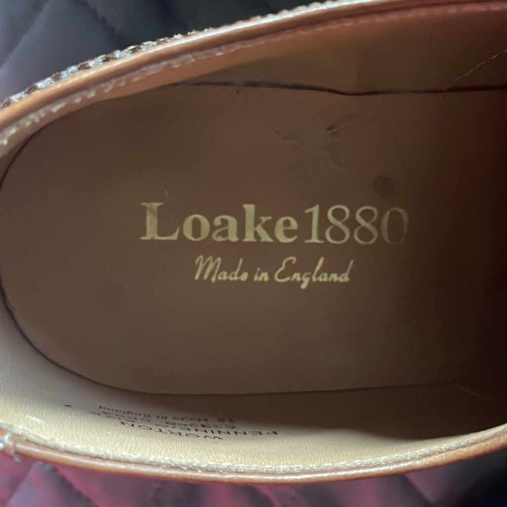 Loake 1880 Made in England Worton Brogues wingtip lace up dress shoes size 7 men - Picture 10 of 10